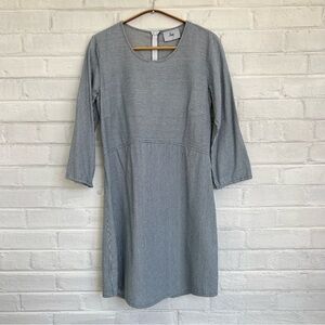 Loup Long Sleeve muted blue and white striped Dress